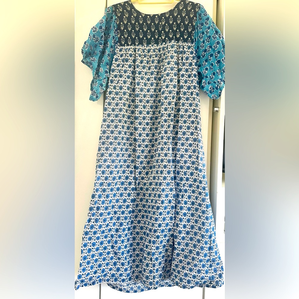Emerson Fry Blue Patterned Maxi Dress